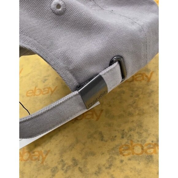 Calvin Klein Gray Adjustable Baseball Cap Cotton Minimalist Hat One Size‎ - Picture 8 of 9